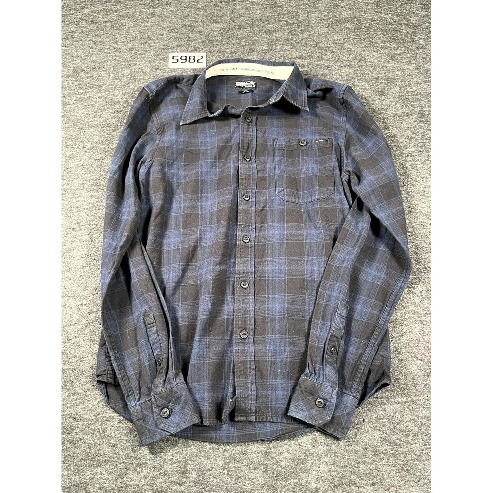 O'Neill The Original American Surf Brand Shirt Mens S Black Navy Plaid Button Up